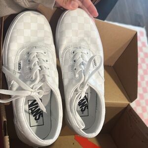Vans White Checkered Sneakers Era